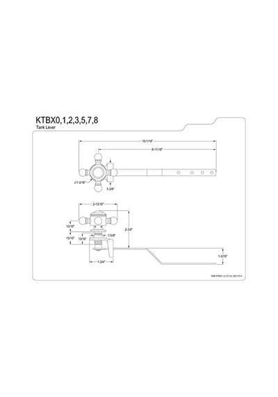 Kingston Pirinç Ktbx8 Buckingham Çapraz Tank Kolu, Saten Nikel