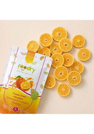 Foodry Dondurularak Kurutulmuş Mandalina Freeze Dry Mandarin Katkısız Çıtır Meyve Atıştırmalığı 17 G