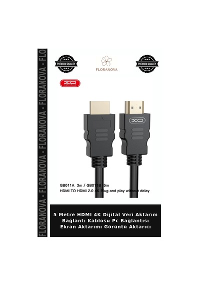5 Metre Hdmı 4k Dijital Veri Aktarım Bağlantı Kablosu Pc Bağlantısı Ekran Aktarımı Görüntü Aktarıcı