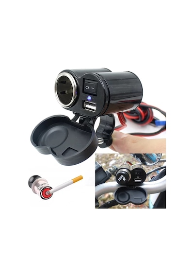 Motosiklet Çakmaklık / Usb Şarj Çakmak Soketi 12V Su Geçirmez