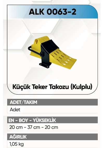 Alkotek Küçük Teker Takozu Sarı Kulplu 2.kalite