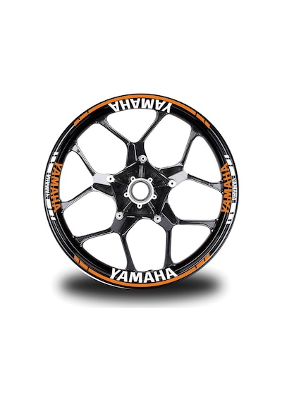 One Vıp Sale Yamaha Yazılı Prim Kalite Neon Turuncu Takım Jant Sticker Modeli