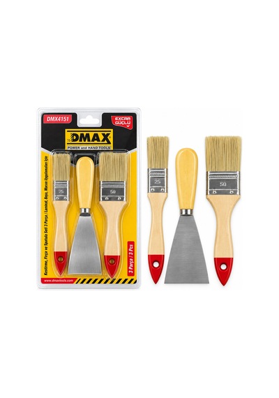 Boyacı Seti 3 Parça 50 Mm Spatula + 2 Kestirme Fırça
