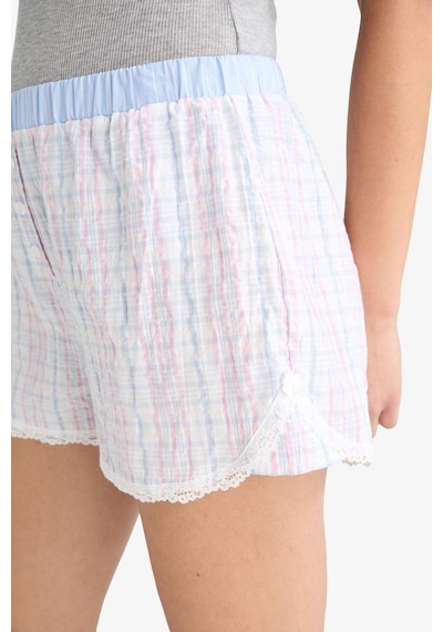 Defacto Regular Fit Gofre Dokulu Çizgili Şort Pijama Altı-fall İn Love F8932ax25hsbe551 Mavi