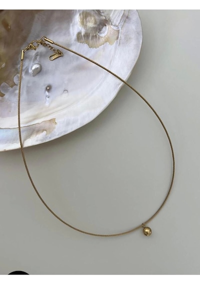Çelik Ucu Topcuklu Tel Choker Kolye Çok Renkli