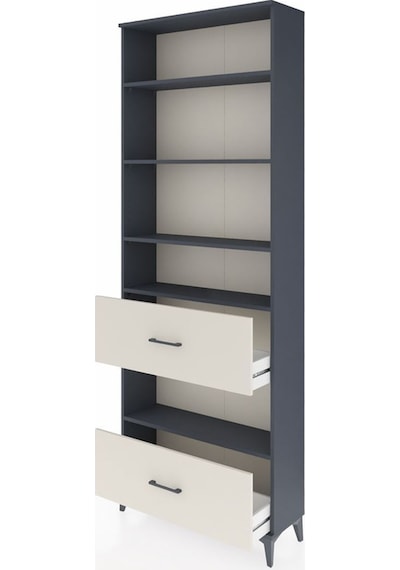 Arges Dolap 5 Raflı 2 Çekmeceli 88x30x243 Antrasit-aytaşı Antrasit