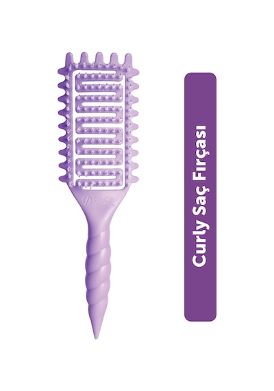 Pro Curlybrush - Kıvırcık Saçlar İçin Bukle Belirginleştirici Saç Fırçası Mor