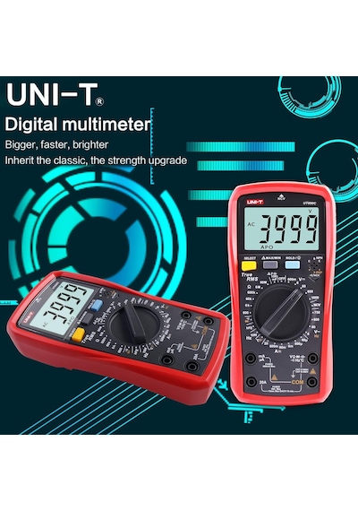 Ut890c Profesyonel Dijital Multimetre Test Cihazı Voltmetre Ampermetre Ohmmetre Rms 6000 Hesapları Işıklı Lcd İle P