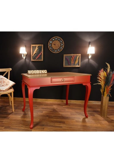 Wooding-Mobilya Wooding 100 Cm Çekmeceli Masif Kırmızı Naturel Çalışma Masası Wooding-Mobilya Wooding 100 Cm Çekmeceli Masif Kırmızı Naturel Çalışma Masası