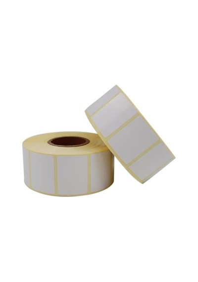 40mm X 30mm Kuşe Etiket Rulo, 1500 Adet X 2 Rulo, Baskısız Barkod Yazıcı Etiketi 10
