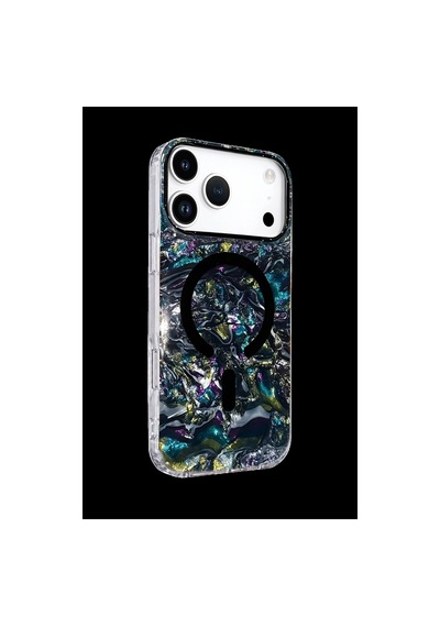 Onegif Apple iPhone Uyumlu 17 Pro Max Mila Dalgalı Magsafe Kapak - Lacivert Düz Renkli