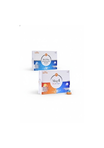 New Life Mag 4 Day 30 Tablet & Night 30 Tablet Ve New Life B12 Plus Methylcobalamin 60 Tablet 2 Li Set