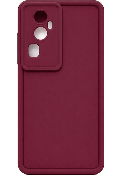Oppo Reno10 Pro Uyumlu Kamera Çıkıntılı Mat Silikon Telefon Kılıfı Bordo