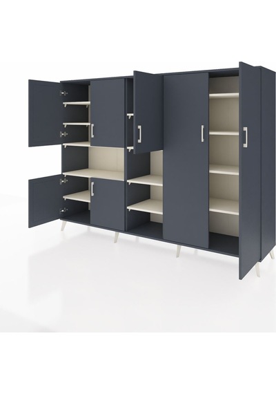 Hyperion Dolap 13 Raflı 7 Kapaklı 220x44x163 Antrasit-antrasit/ay Antrasit-antrasit/aytaşı Hyperion Dolap 13 Raflı 7 Kapaklı 220x44x163 Antrasit-antrasit/ay Antrasit-antrasit/aytaşı