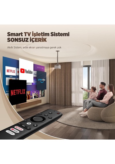 Boom 3 Doıby Ses Ve 36w Hoparlörler, Otomatik Odaklama Ve Keystone, Netflix Resmi 500 Ansı Ev Dış Mekan Projektörü, Akıllı Projektör Gold Krem