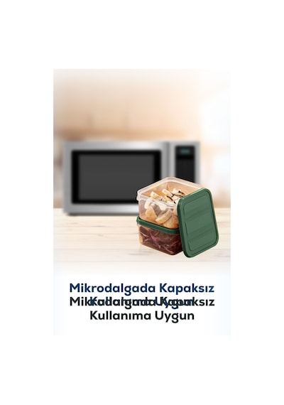 Vienev Buzdolabı Düzenleyici Organizer Mikrodalgaya Uygun Difriz Saklama Kabı Yeşil 30'lu Yeşil