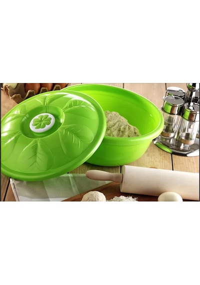 Asude 2 No Yonca Hamur Leğeni Kapaklı 8 Litre Şeffaf