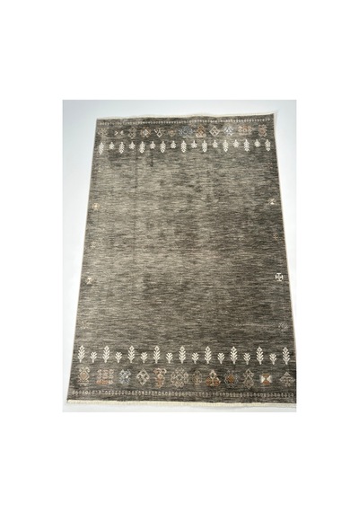 Merinos Valeria Serisi Etnik Desenli Salon Oturma Odası Halısı Hav Toz Vermez Dokuma Taban 91003-040 Gri