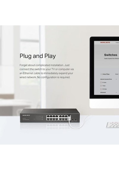 Mercusys 16port Ms116gs Gıgabıt Yönetilemez Swıtch