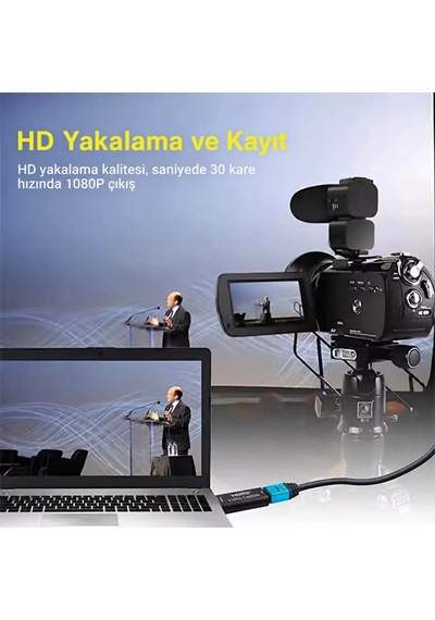 Hdmı Usb Video Capture Görüntü Yakalama Kartı 1080p Kamera Dslr Oyun Konsolu Kayıt Ve Yayın Adaptörü