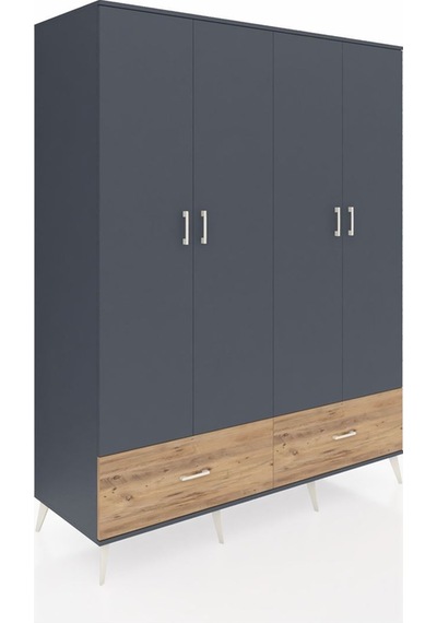 Kronos Gardrop 6 Raflı 2 Çekmeceli 2 Askılı 176x59x221 Antrasit-antrasit/çam Antrasit/çam Kronos Gardrop 6 Raflı 2 Çekmeceli 2 Askılı 176x59x221 Antrasit-antrasit/çam Antrasit/çam
