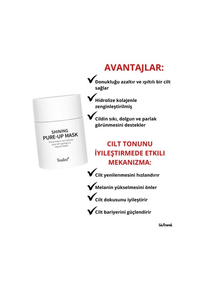 Sudee Shining Pure-up Mask 52 Ml Parlak Bir Cilt İçin Aydınlatıcı Etkili Gece Maskesi