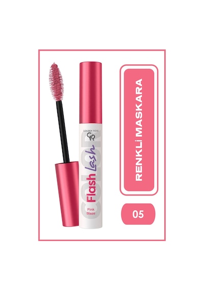 Golden Rose Suya Dayanıklı Hacim Veren Flash Lash Renkli Maskara 05 Pink Blaze