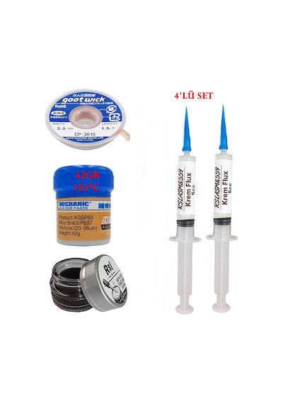 Mechanic Krem Lehim 183 C 42gr Havya Uc Temizleyici Flux Lehim Toplama Cp-3015 Lehim Emme Teli Seti02