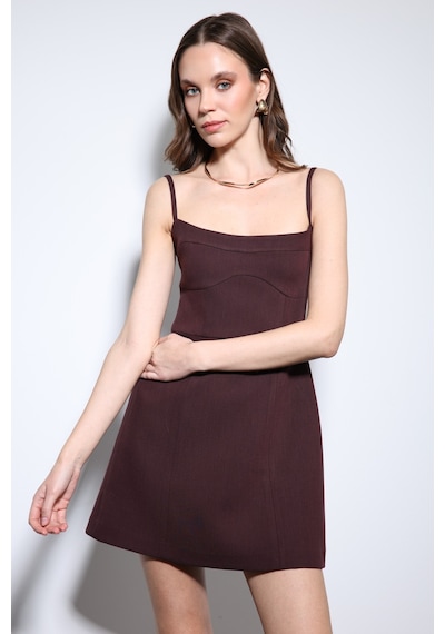 Antioch Askılı Mini Elbise Bordo