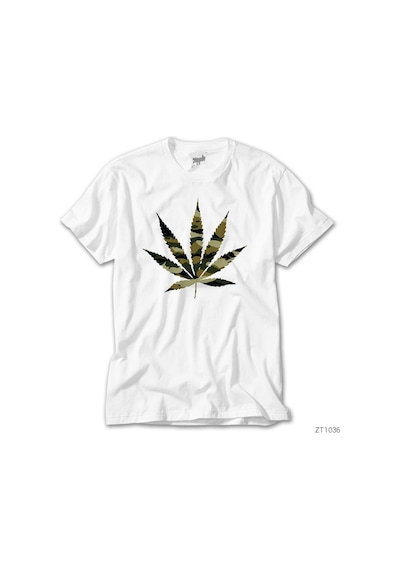 Camo Marijuana Weed Beyaz Tişört
