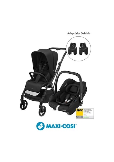 Maxi-Cosi Leona2-Cabriofix I-Size Tek Elle Katlanabilen Ultra Kompakt Çift Yönlü Seyahat Sistem Bebek Arabası Black