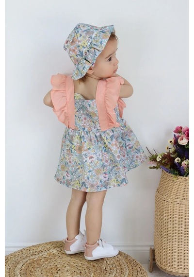 Mnk Baby & Kids Kız Bebek Pamuklu Çıtır Bebek Elbise Tf7313 Pudra