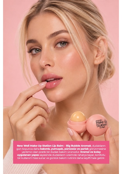 New Well Make-up Station Lip Balm Big Bubble Aromalı 12gr 001