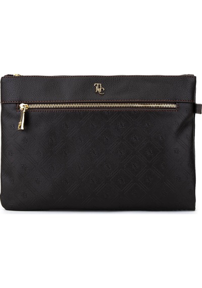 Tamer Tanca Kadın Suni Deri Kahverengi Clutch Çanta 743 2337 Bn Cnt Sk25-26 Kahve Mng Kahverengi