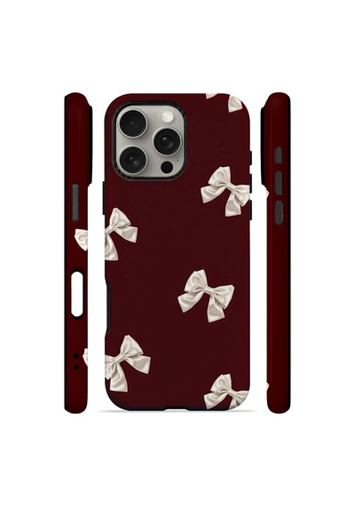 Velvoria Valestra Ivory Bow Scatter Apple Apple iPhone Uyumlu 16 Pro Max Magsafe Koruma Kılıfı Valestra Magline - Ivory Bow Scatter