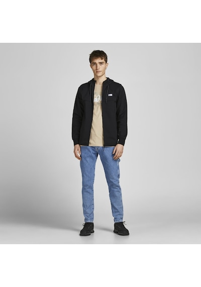 Jack & Jones Kapüsonlu Logolu Sweatshirt-Air 12204926 Black Siyah