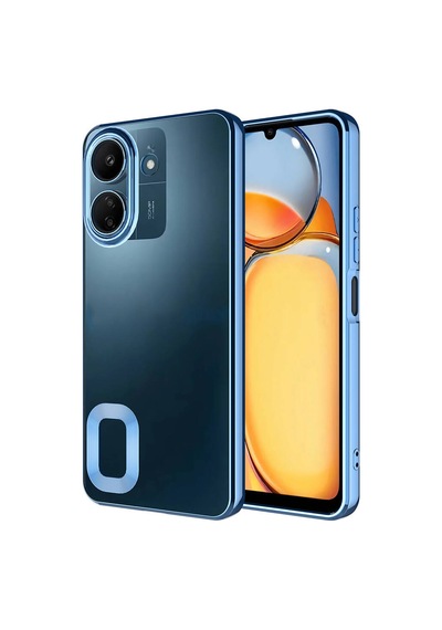 Xiaomi Redmi 13c Kılıf Kamera Korumalı Logo Gösteren Zore Omega Kapak Sierra Mavi