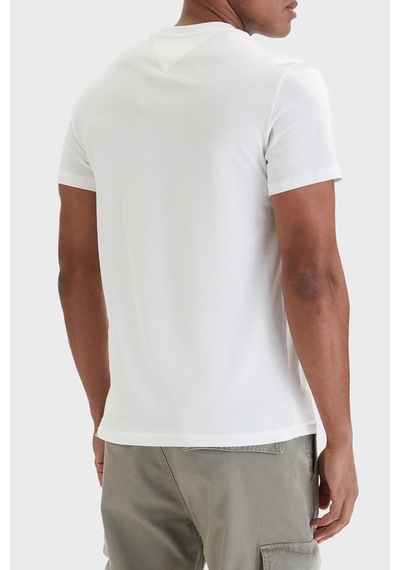Tommy Jeans Erkek T Shirt Dm0dm22538 Ybl Beyaz