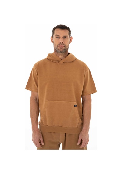 AR-MA Arma Erkek Oversize Kısa Kollu Kanguru Cepli Kapşonlu Sweatshirt 001
