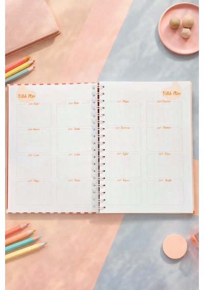 Lizy 2026-2027 Spiralli Akademik Planlayıcı Ajanda 17x24 Cm Tasarım-7 Sarı