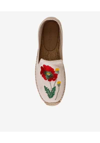 Yargıcı Çiçek Desenli Nakış İşleme Espadril 26ykay4027x 006 Ekru