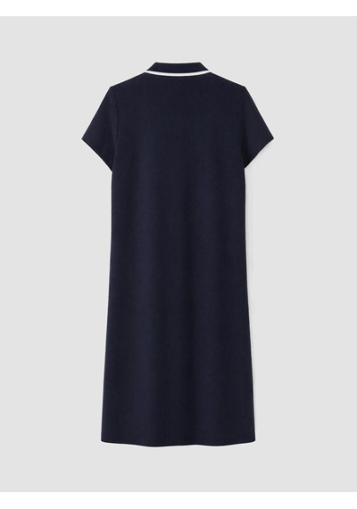 Lcw Everyday Lacivert Polo Yaka Soft Touch Mini Elbise