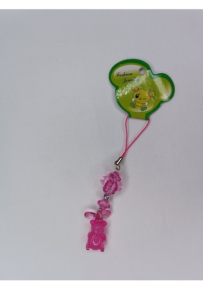 Jelibon Ayıcık Telefon Askısı Çanta Cüzdan Süsü Koyu Pembe 009 Koyu Pembe