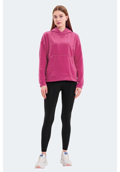 Slazenger Sassa 2 Li Set Kadın Kapüşonlu Cepli Sweatshırt Sarı - Fuşya