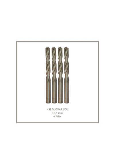 Hss Matkap Ucu 15,5 Mm, Metal, Ahşap, Plastik İçin 4 Adet