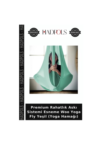 Premium Rahatlık Askı Sistemi Esneme Woo Yoga Fly Yeşil Yoga Hamağı