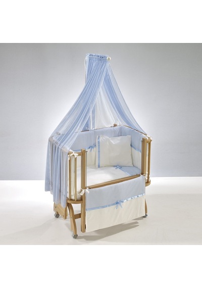 Meltem Kids Mood Sallanır Ahşap Anne Yanı Beşik 50 x 90 CM Naturel - Mavi