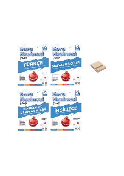 5. Sınıf Prestij Türkçe Sosyal Din Ve İngilizce Soru Hazinesi 4lü Set + Telefon Tutucu