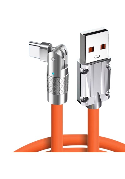 6016 Usb To Type C Hızlı Şarj Data Kablosu Çevirici Dönüştürücü Adaptör 180 Döner 120w 2m