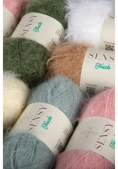 Sensy Touch El Örgü Ipi Bluz Hırka Kazak Ip Kürk Görünümlü İp Atkı Bere Peluş Oyuncak İp Bej